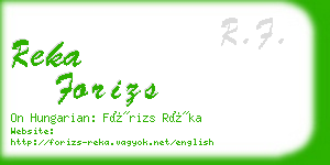 reka forizs business card